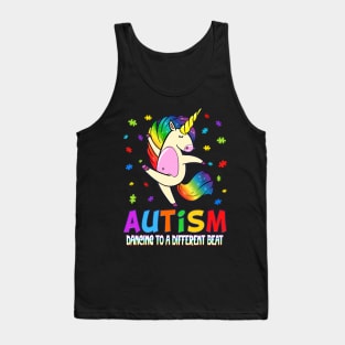 Autism Awareness T-ShirtAutism awareness Dabbing unicorn puzzle piece kids T Tank Top